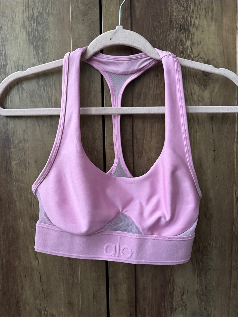ALO Yoga candy Pink Racerback Support Sports Bra